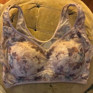2xl floral grey mesh bra in EUC